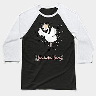 Schwan Tanz Liebe Tiere Prinzessin Blumen Süß Baseball T-Shirt